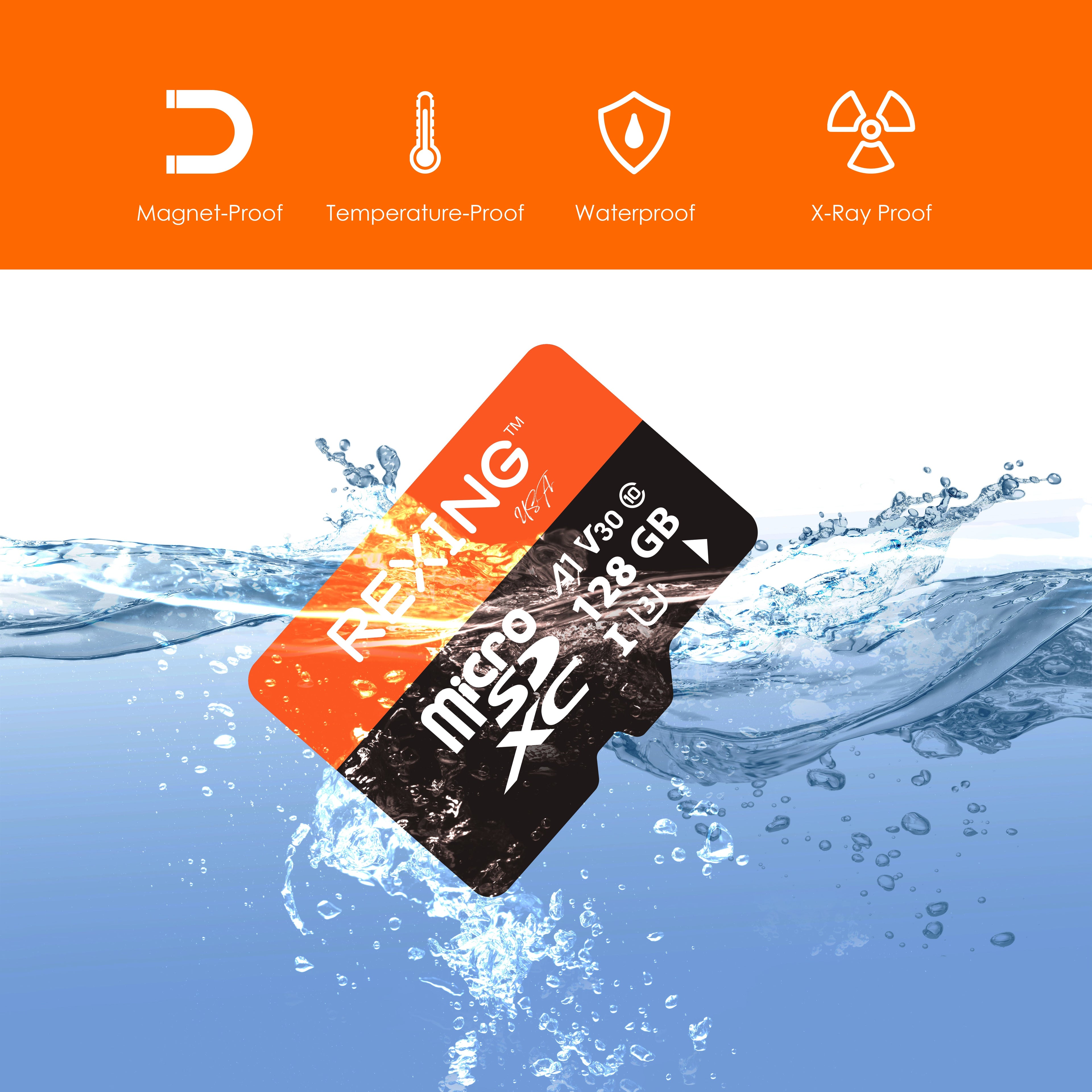 REXING microSDXC UHS-3 4K Full HD Video High Speed Transfer Monitoring SD Card with Adapter for Dash Cams, Surveillance System, Security Camera, & Body Cam