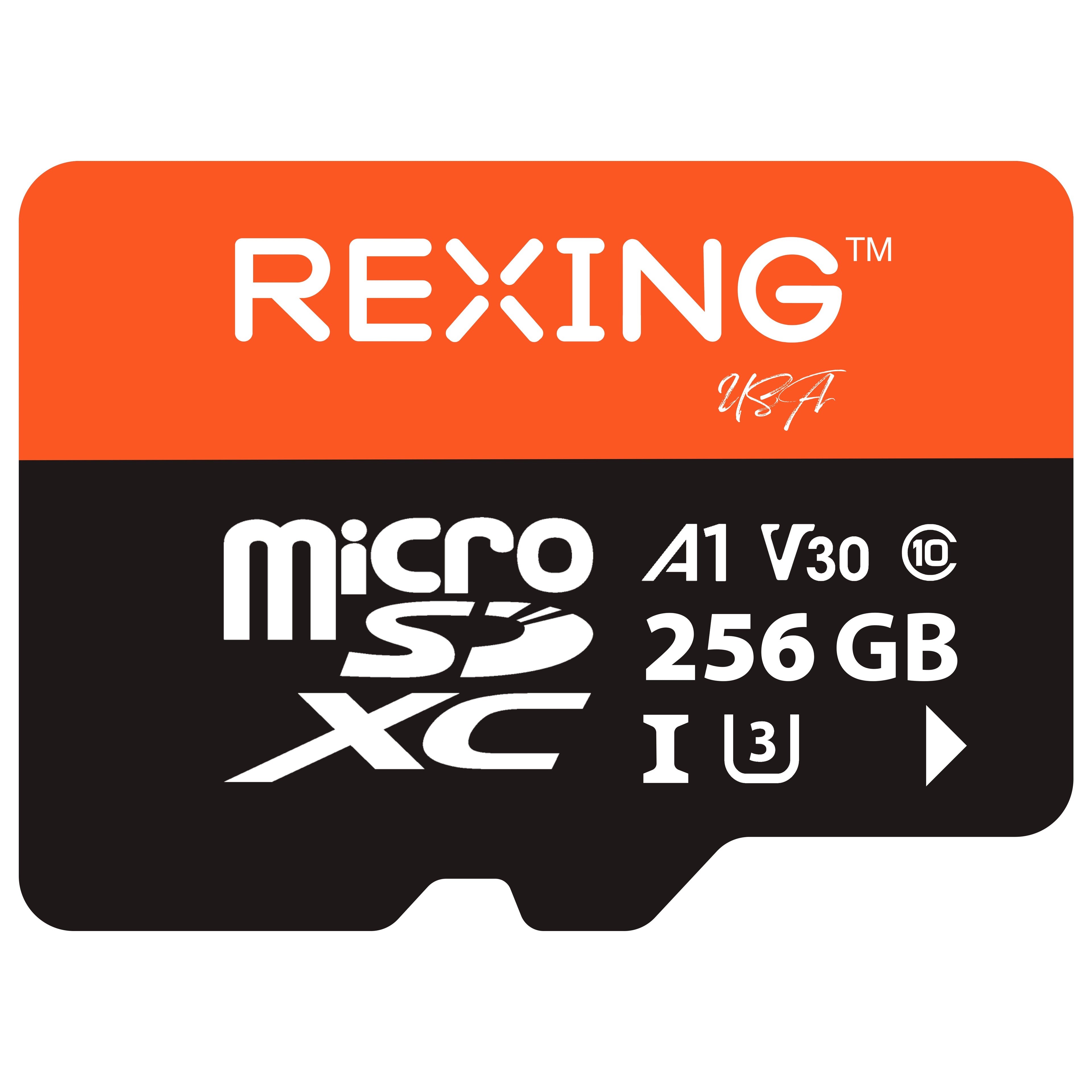 REXING microSDXC UHS-3 4K Full HD Video High Speed Transfer Monitoring SD Card with Adapter for Dash Cams, Surveillance System, Security Camera, & Body Cam