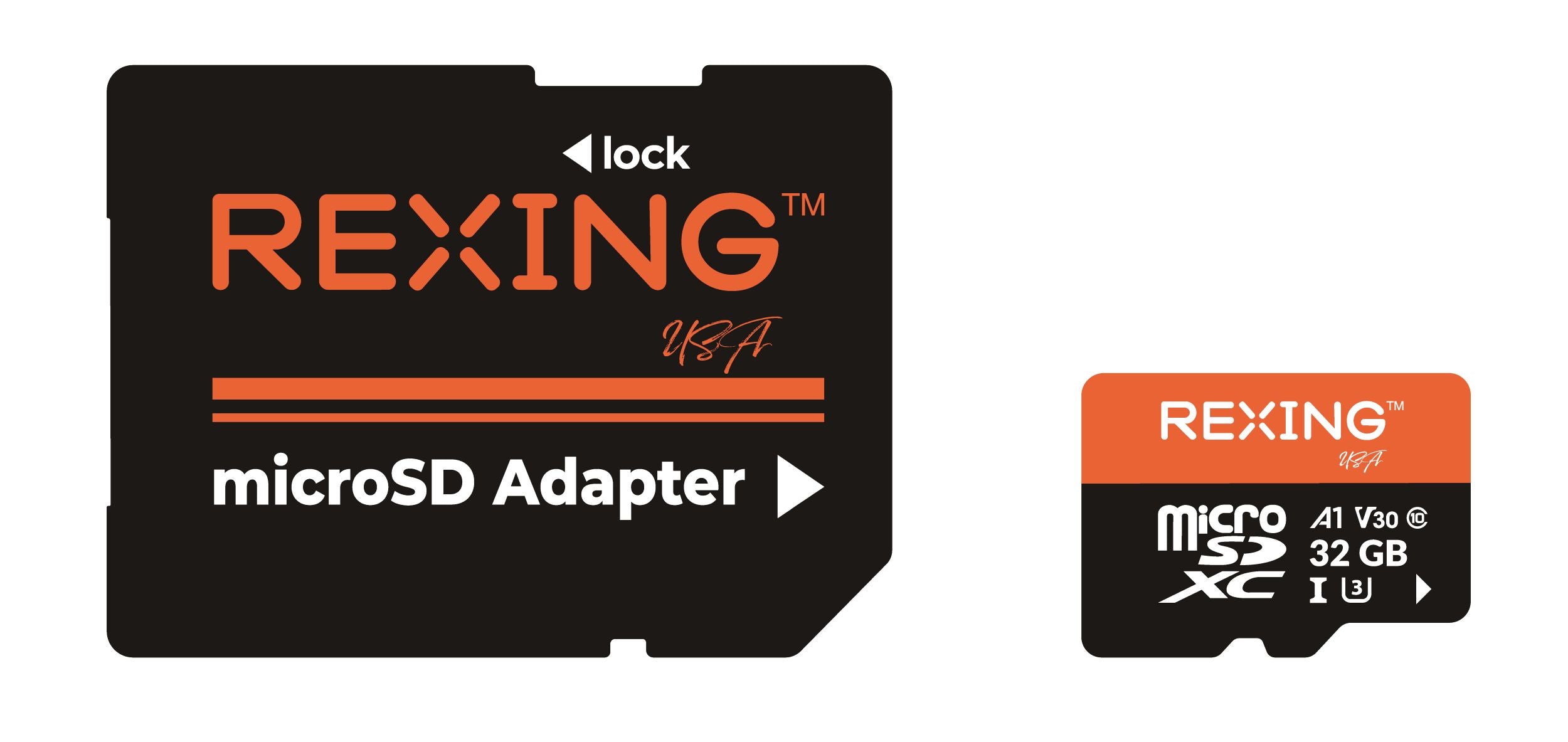 REXING microSDXC UHS-3 4K Full HD Video High Speed Transfer Monitoring SD Card with Adapter for Dash Cams, Surveillance System, Security Camera, & Body Cam