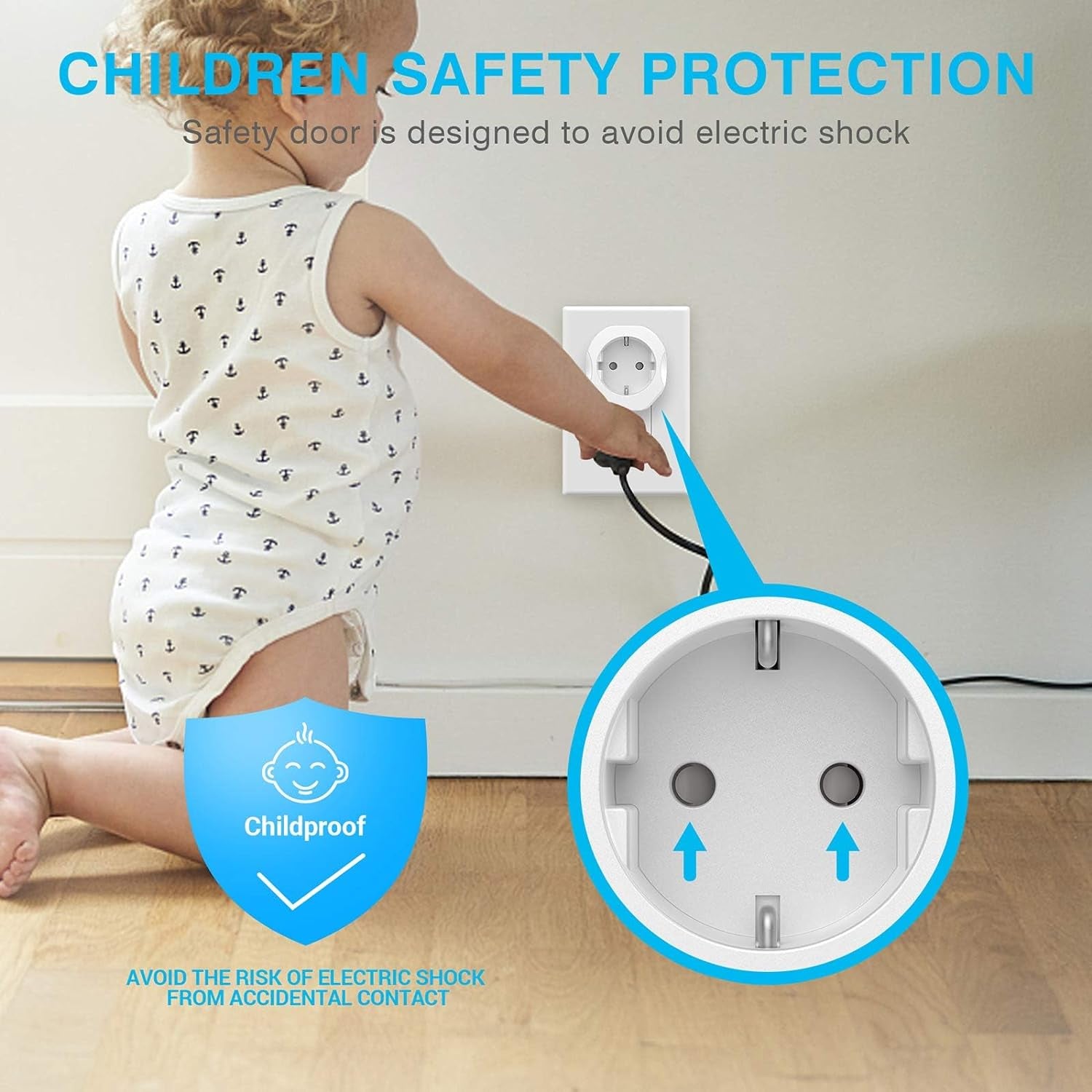 1 Pack European to US Plug Adapter,  EU to US Adapter, Europe to USA Travel Converter for Most of EU Spain France Type C E F Plugs to America